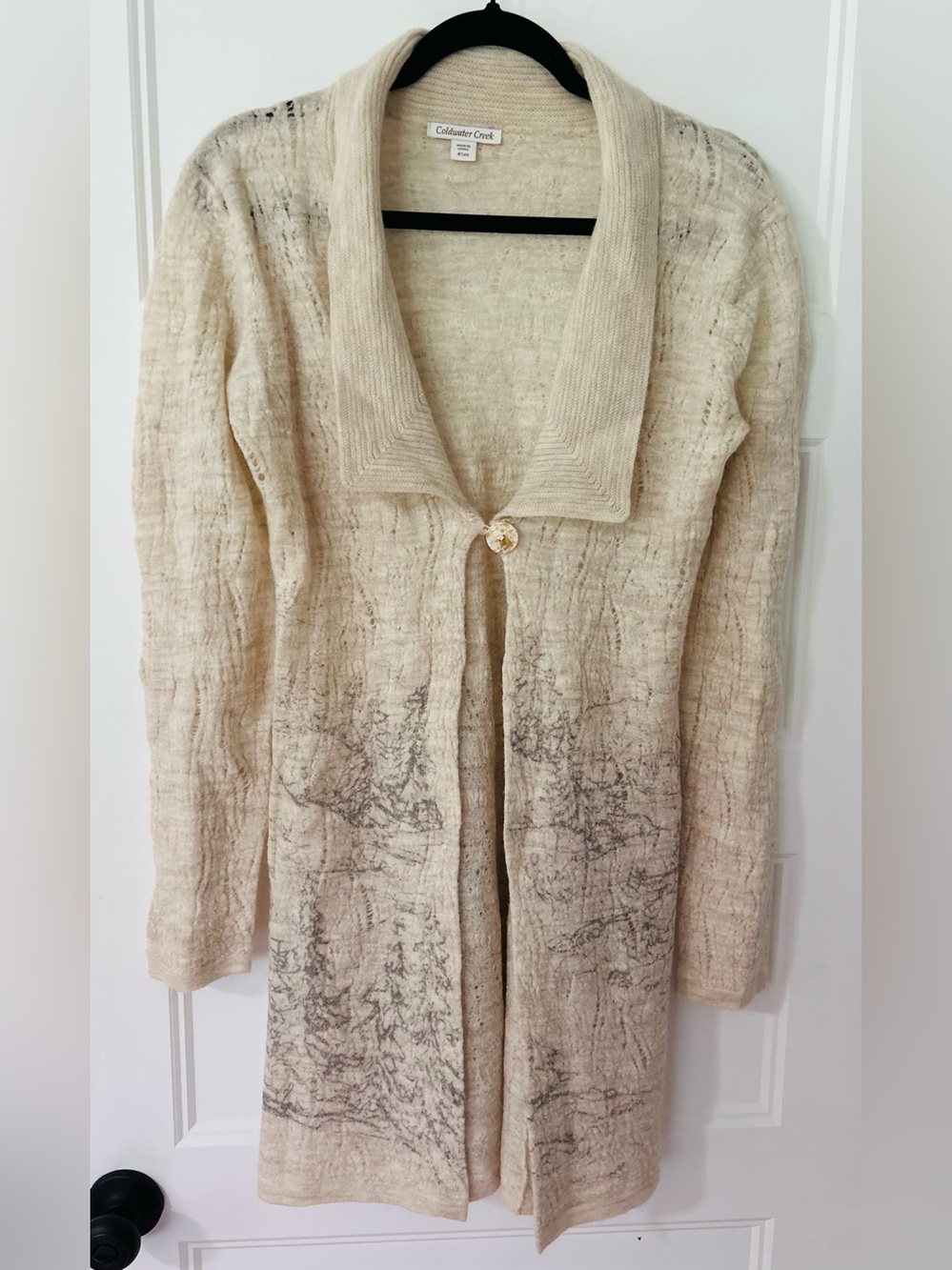 Coldwater Creek 100% Wool Scenic Cardigan Sweater Coat Size XS Cottagecore